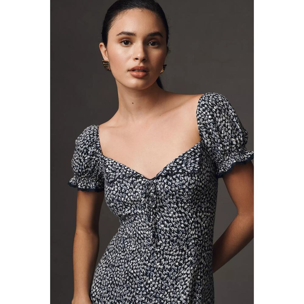 REFORMATION Shyla Midi Dress in Navy Size 6 - Picture 3 of 11